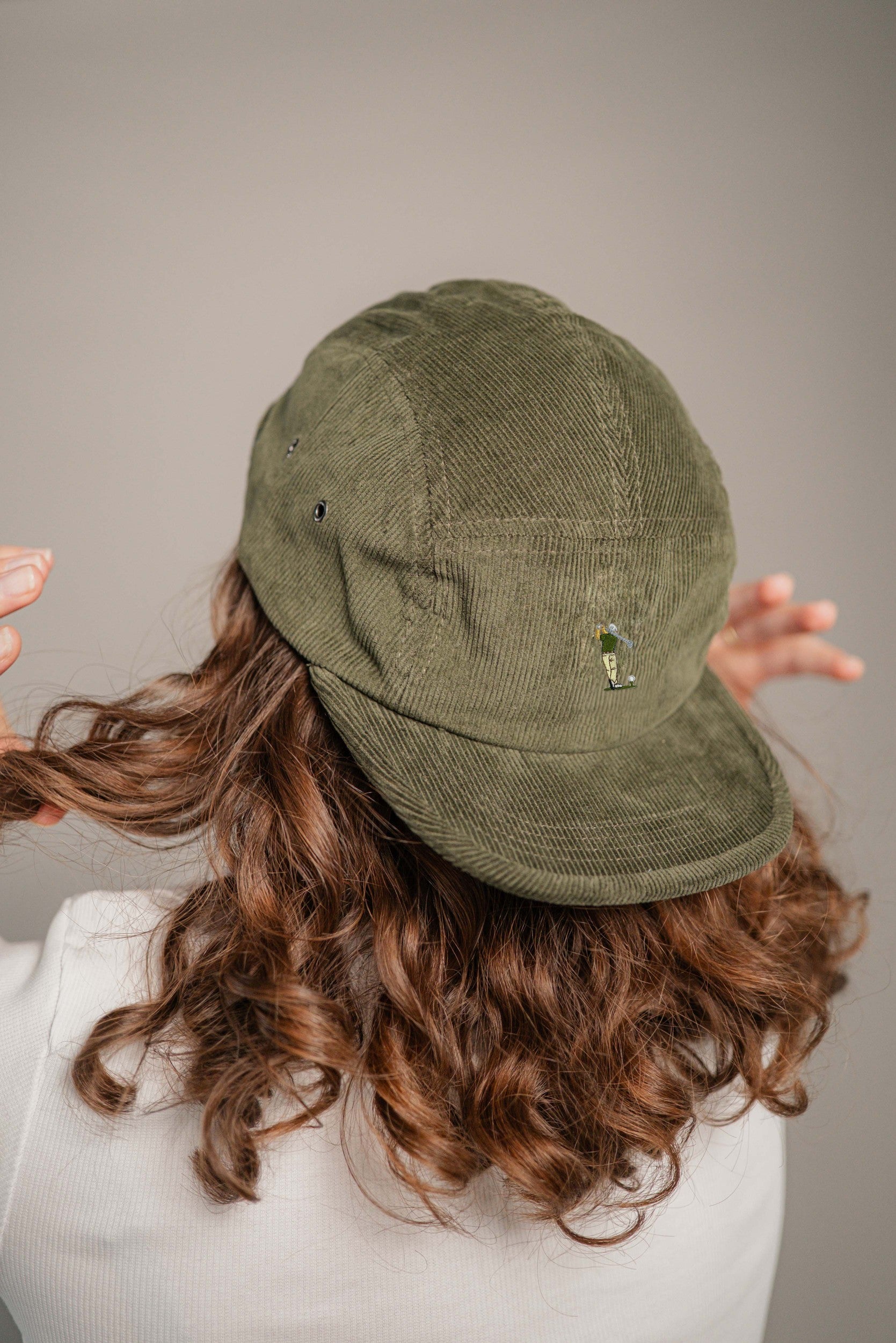 Golf Guy Camper-Cap dunkelgrun Cord Camper Cap