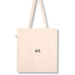 Gravelbike Pink | Bestickte Bio Baumwoll Tasche