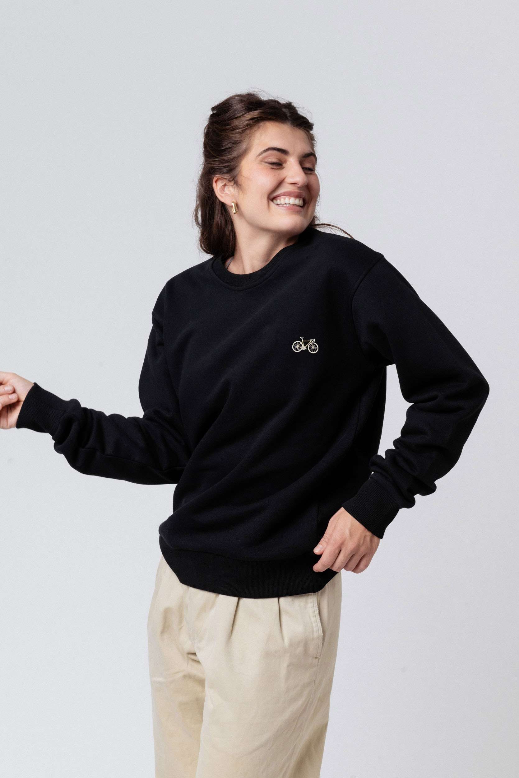Gravelbike Beige | Besticker Bio Baumwoll Unisex Pullover