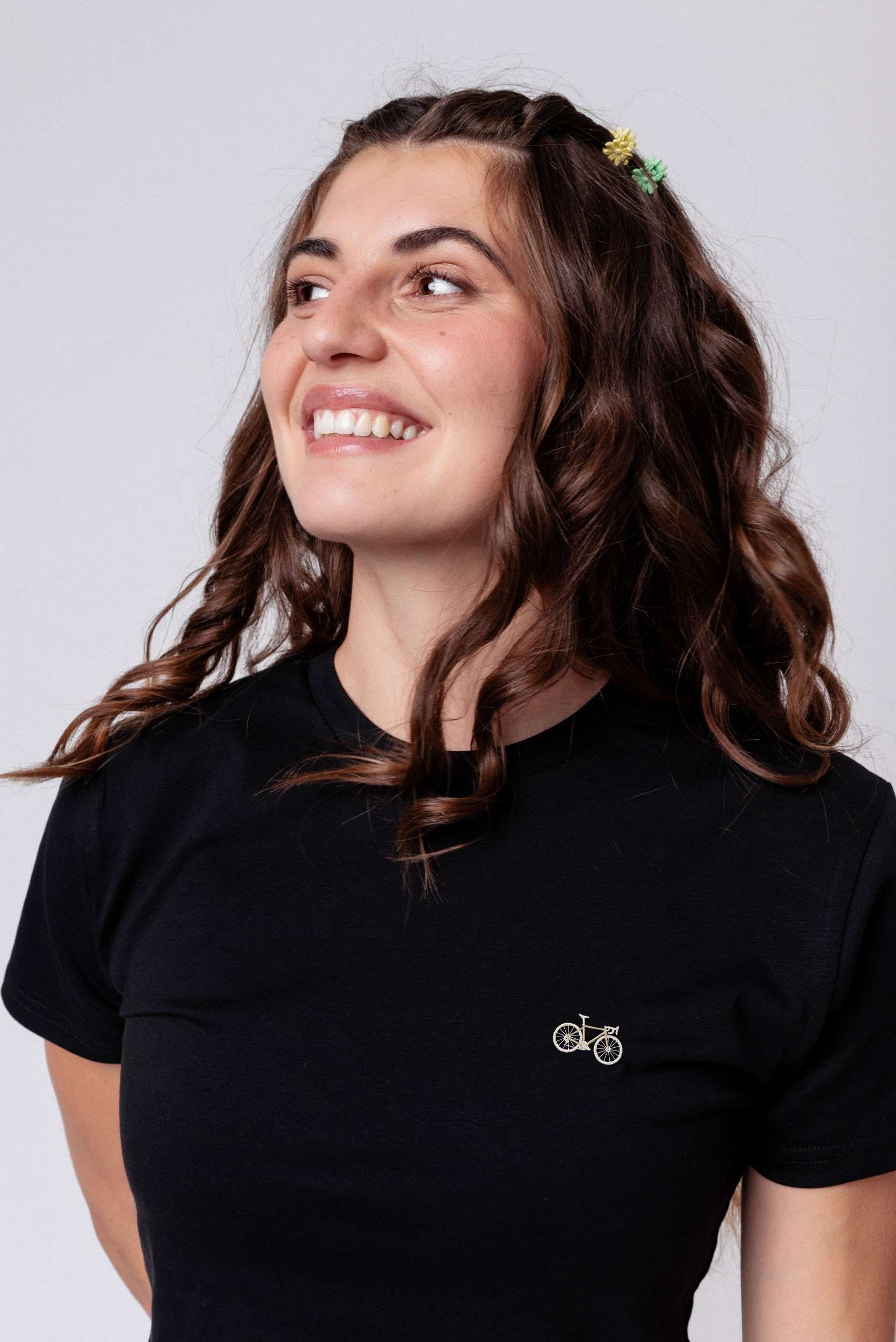 Gravelbike Beige | Besticktes Bio Baumwoll Frauen T-Shirt