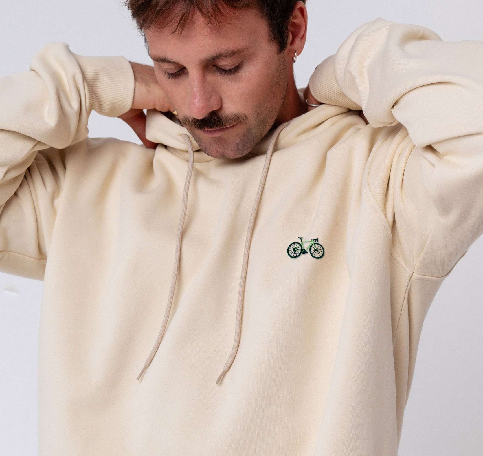 Gravelbike Gruen | Bestickter Bio Baumwoll Unisex Hoodie