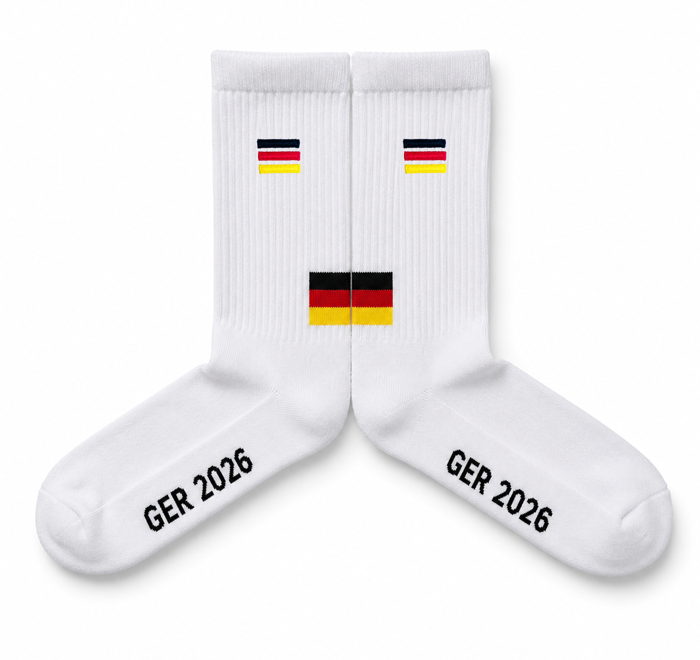 Deutschland | Minimal Flag | Bestickte Bio Baumwoll Fan Socken