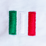 Italien | Minimal Flag – Besticktes Bio-Baumwoll Fan Shirt