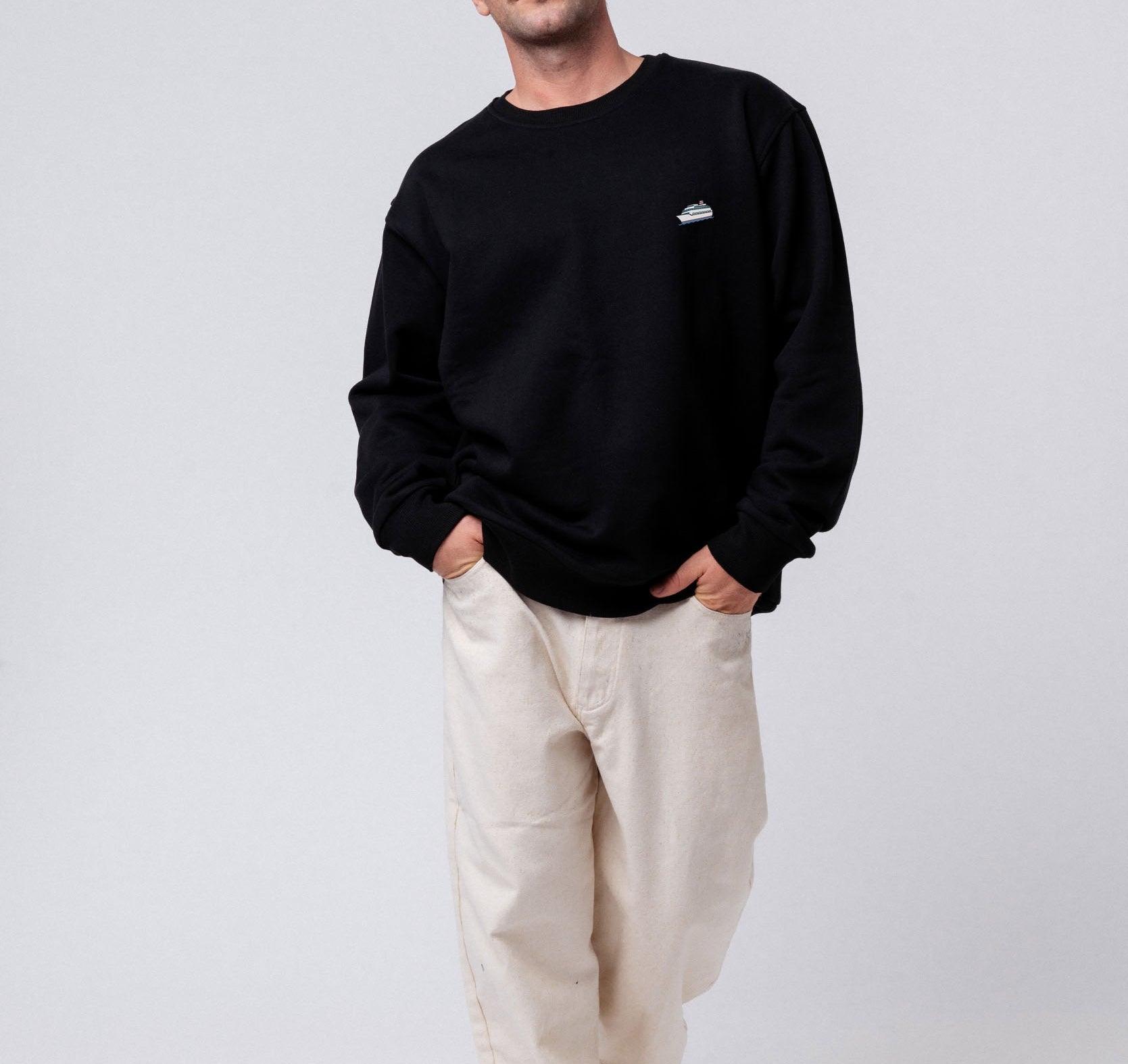 Kreuzfahrtschiff Pullover schwarz