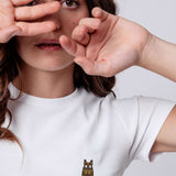 Lederhose | Besticktes Bio Baumwoll Cropped T-Shirt