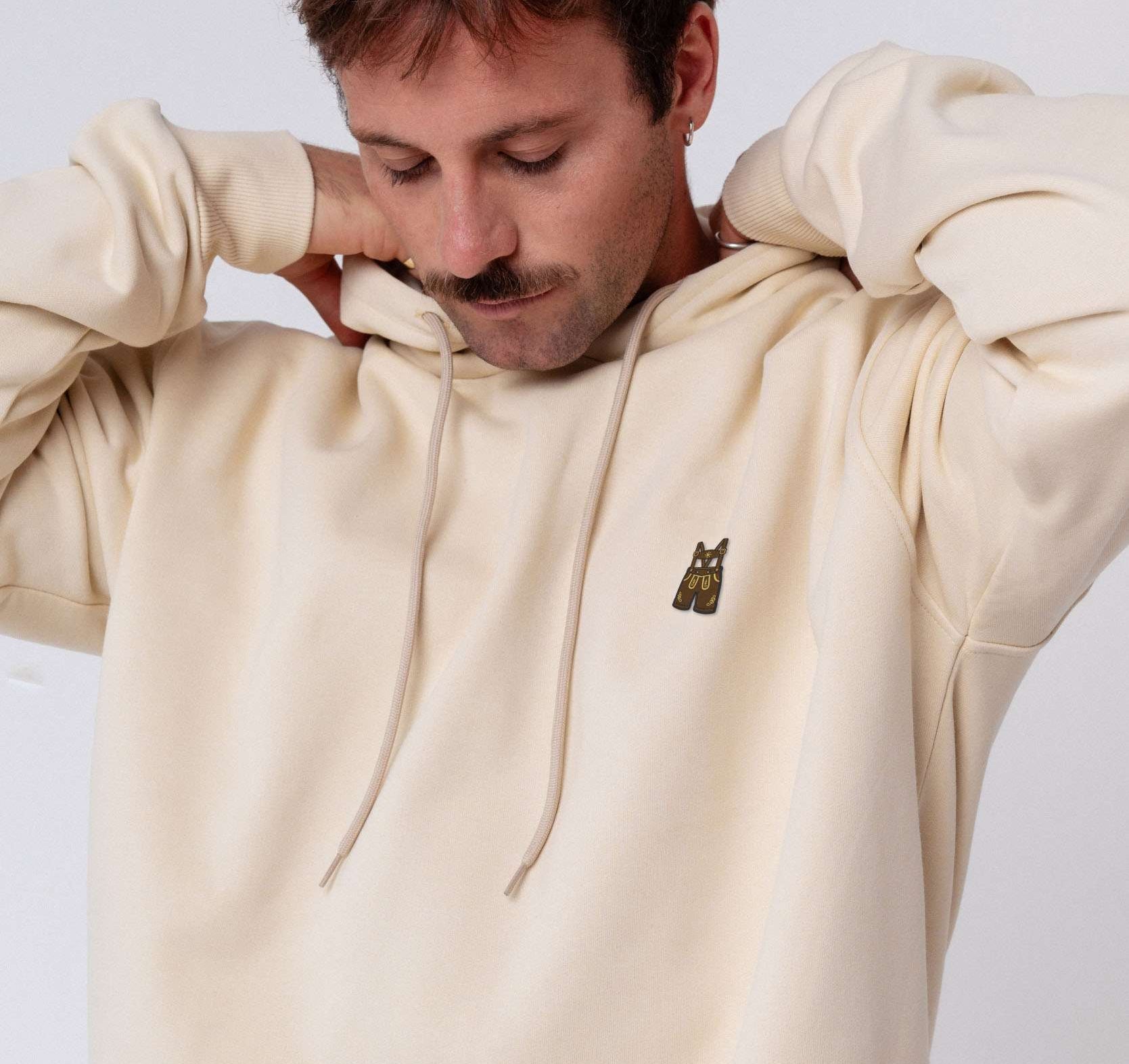 Lederhose | Bestickter Bio Baumwoll Unisex Hoodie