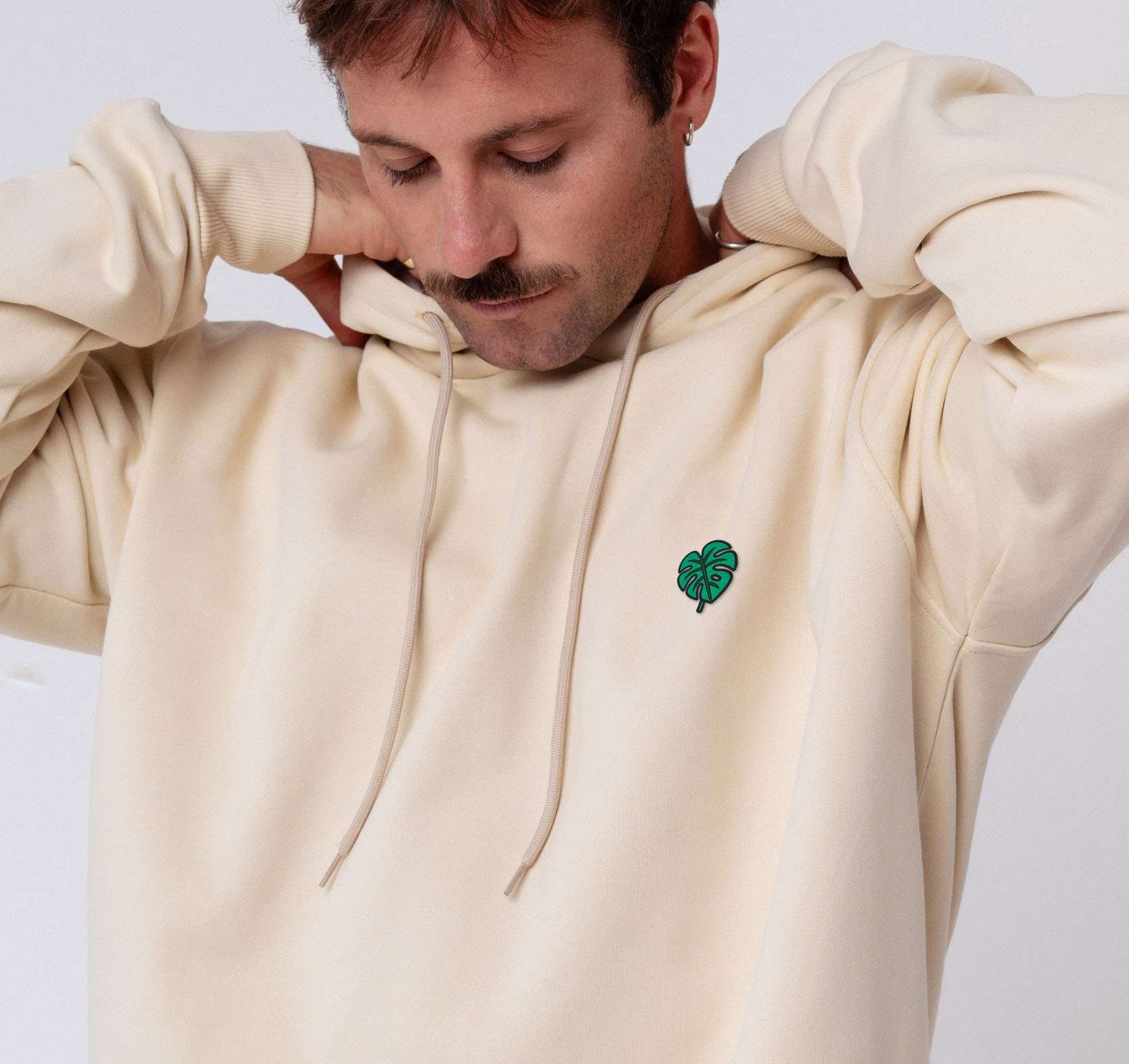 Monstera | Bestickter Bio Baumwoll Unisex Hoodie