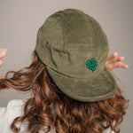 Monstera Camper-Cap dunkelgrun Cord Camper Cap