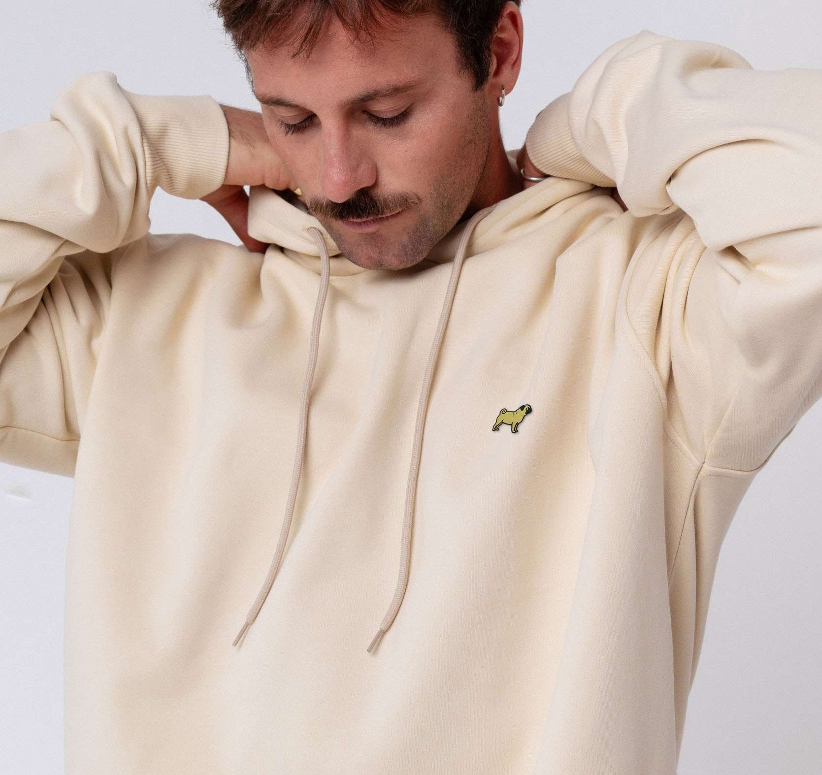 Mops | Bestickter Bio Baumwoll Unisex Hoodie