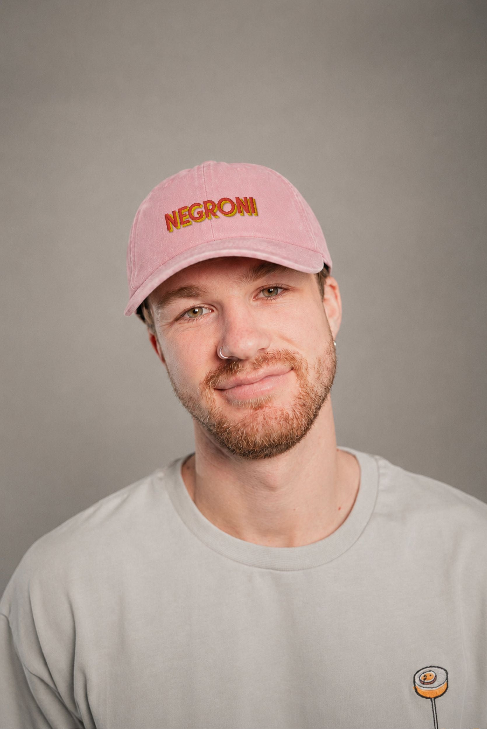 NEGRONI Schrift Vintage Dusty Pink Vintage Cap