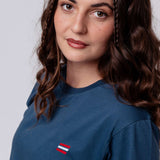Österreich | Minimal Flag – Besticktes Bio-Baumwoll Fan Shirt