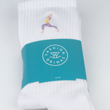 Pilates Pose | Bestickte Bio Baumwoll Socken mit Grip-Sohle