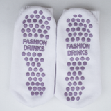 Pilates Pose | Bestickte Bio Baumwoll Socken mit Grip-Sohle
