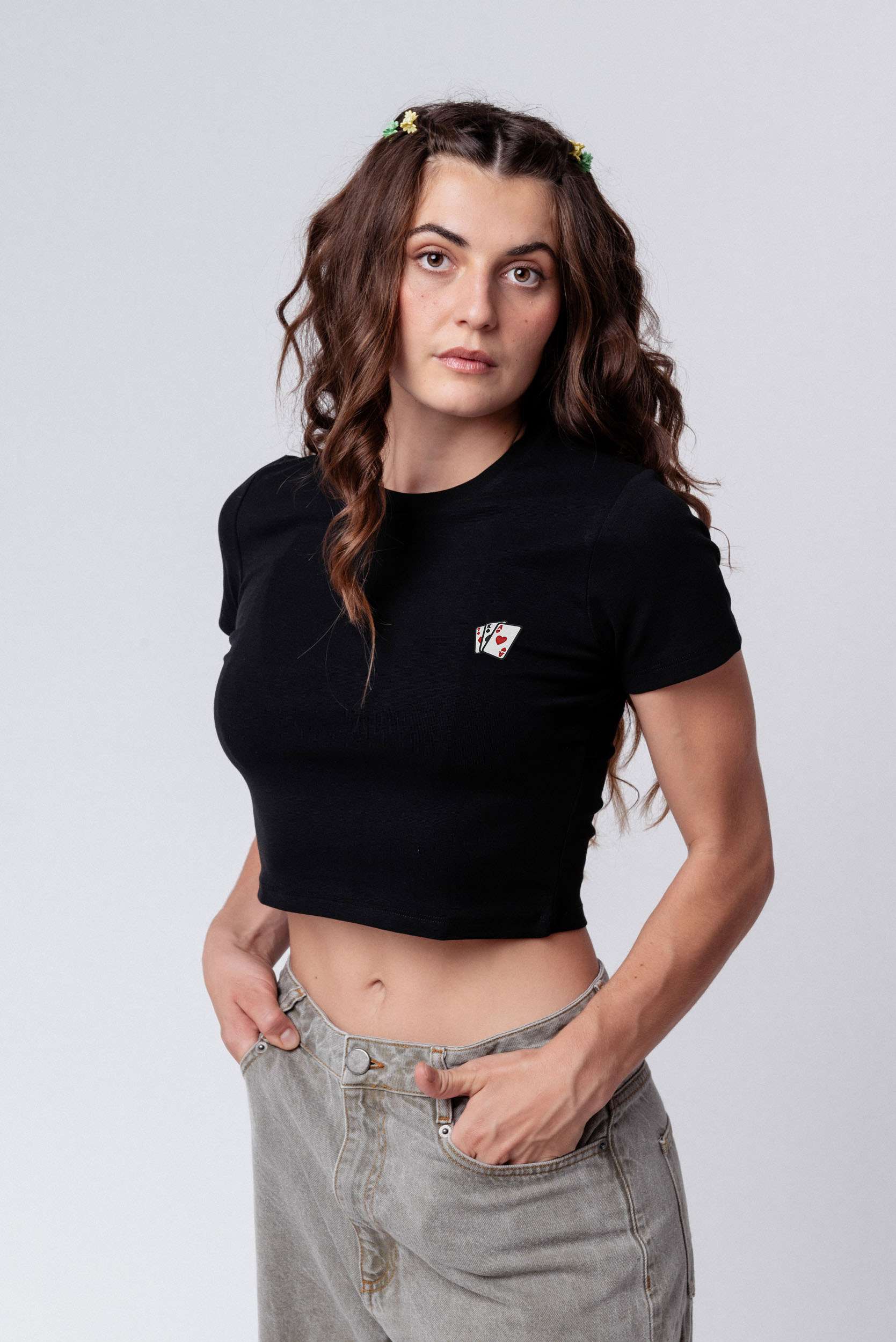 Poker Crop Top Weiß