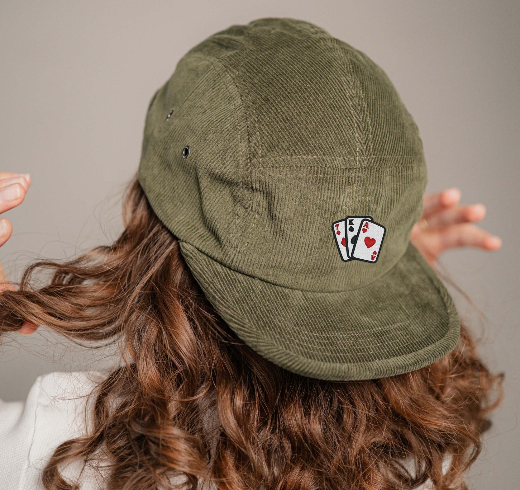 Poker Camper-Cap dunkelgrun Cord Camper Cap