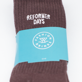 Reformer Days | Bestickte Bio Baumwoll Socken mit Grip-Sohle