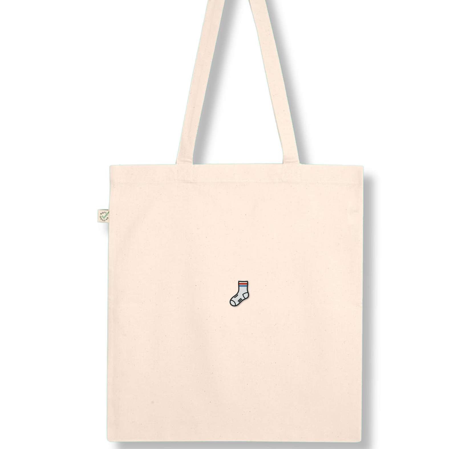 Socke | Bestickte Bio Baumwoll Tasche