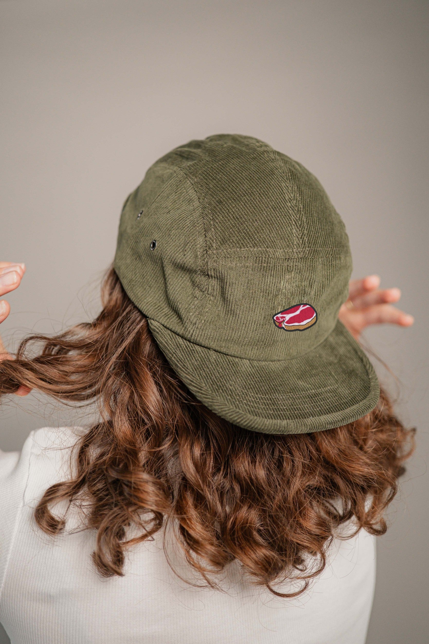 Steak Camper-Cap dunkelgrun Cord Camper Cap