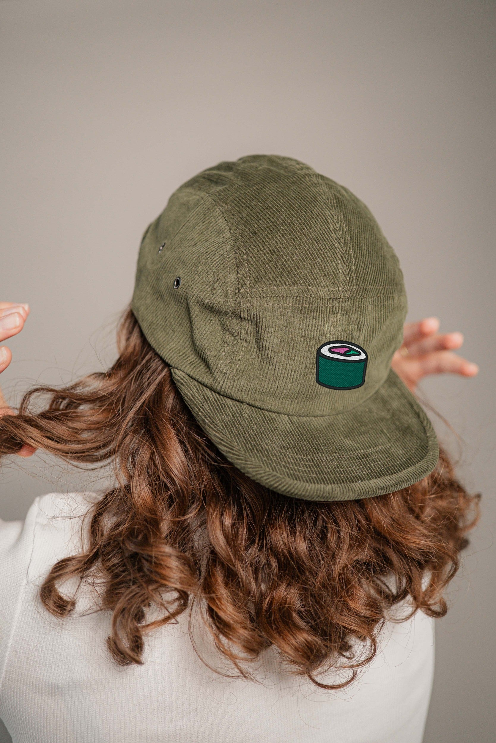 Sushi Camper-Cap dunkelgrun Cord Camper Cap