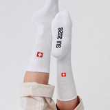 Schweiz | Minimal Flag | Bestickte Bio Baumwoll Fan Socken