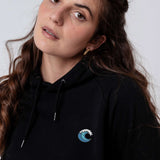 Welle | Bestickter Bio Baumwoll Unisex Hoodie