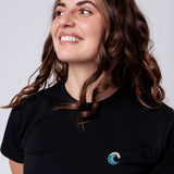 Welle | Besticktes Bio Baumwoll Frauen T-Shirt