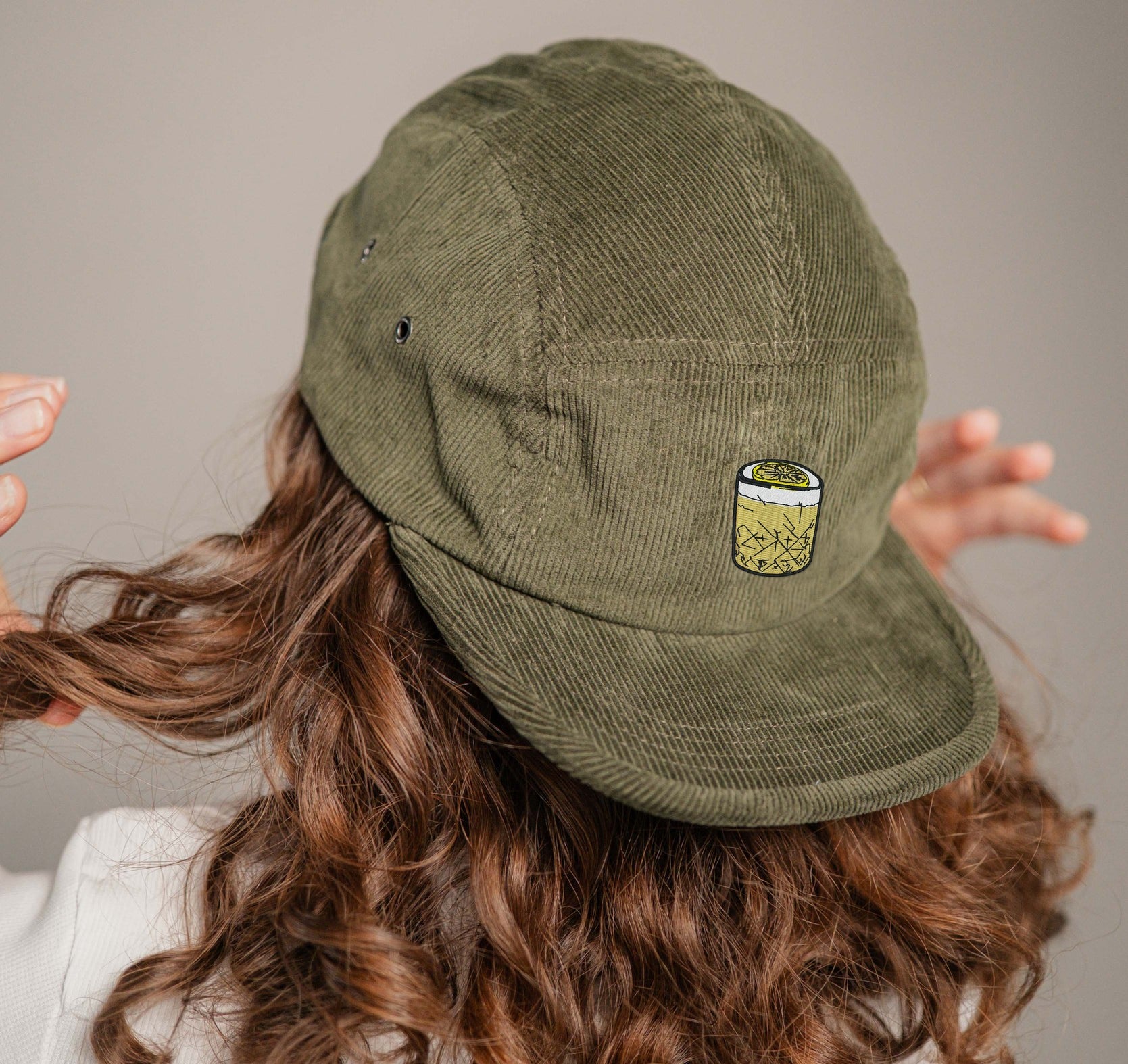 Whisky Sour Camper-Cap dunkelgrun Cord Camper Cap