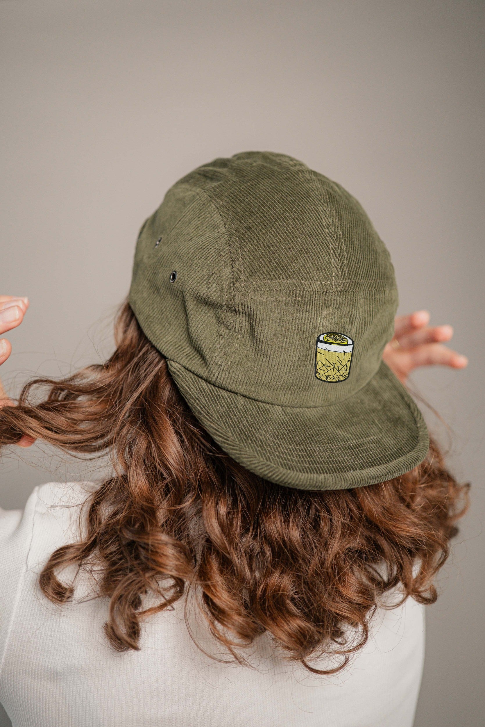 Whisky Sour Camper-Cap dunkelgrun Cord Camper Cap