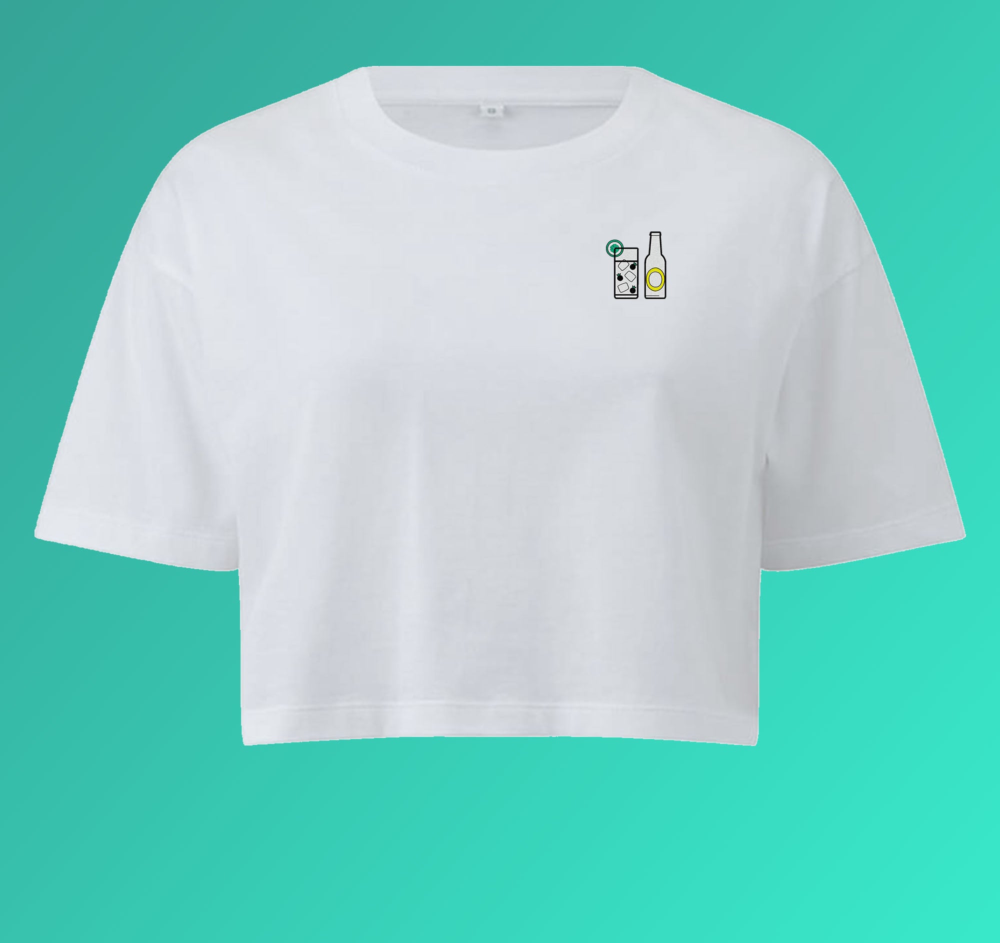 Gin Tonic | Besticktes Bio Baumwoll Cropped T-Shirt