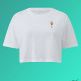 Spritz | Besticktes Bio Baumwoll Cropped T-Shirt